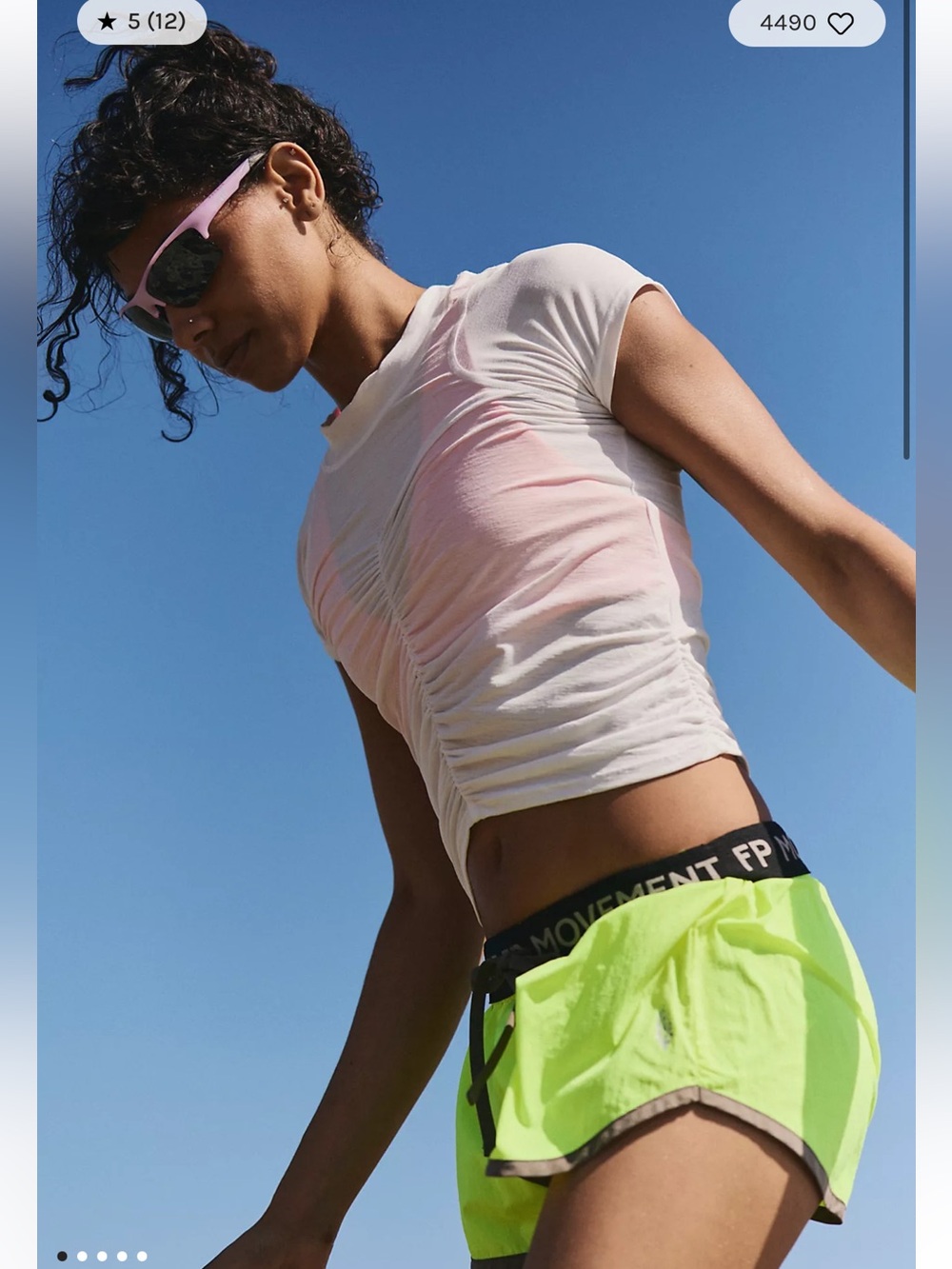 NWT Free people movement Tempo Ruched UV Protection Tee